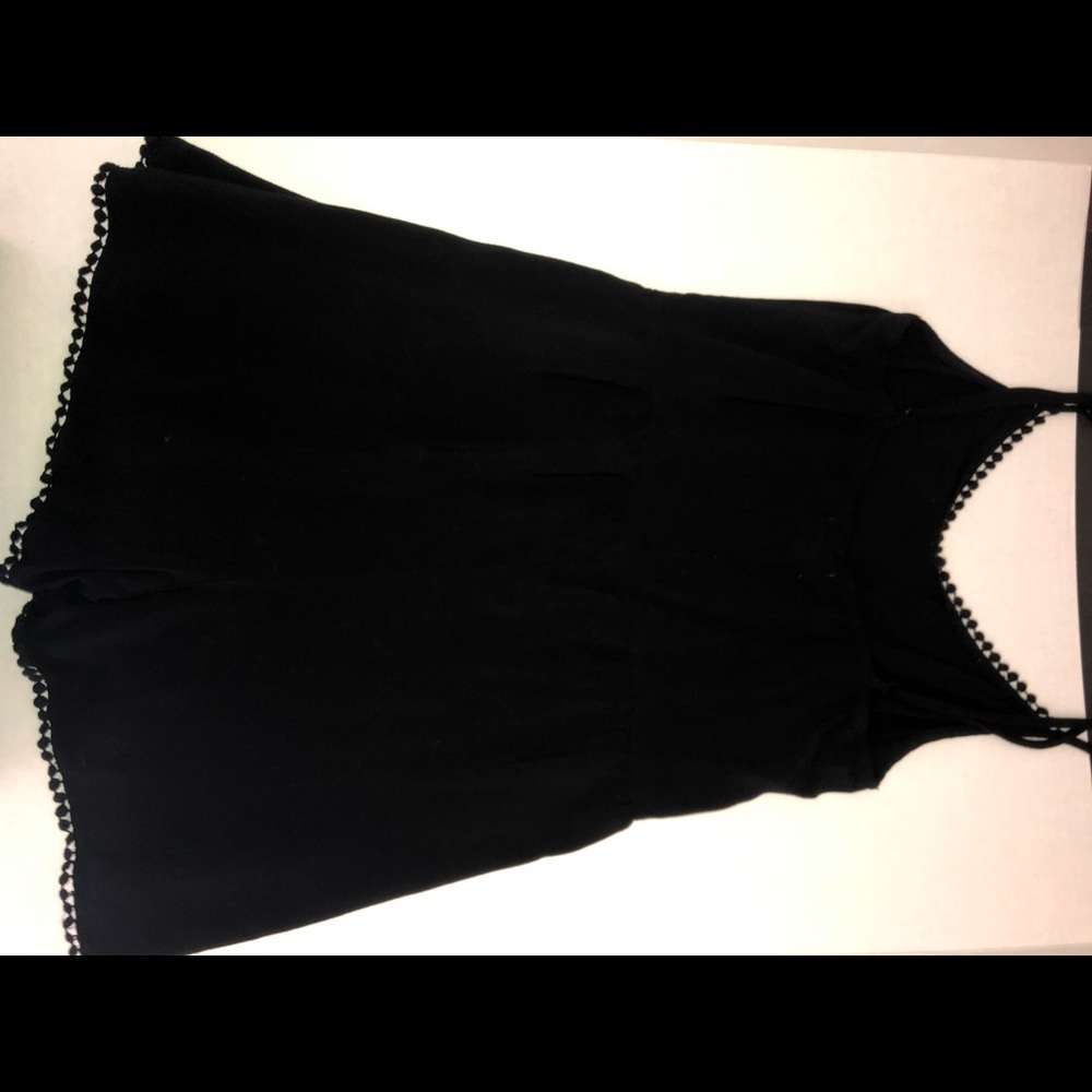 Junior’s Black Tank Dot Detailed Romper